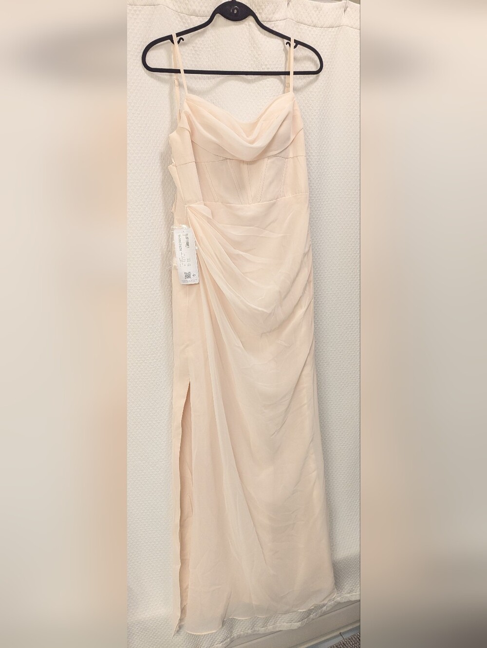 Azazie Elegant Cream Spaghetti-Strap Evening/Bridesmaid Dress SZ A8